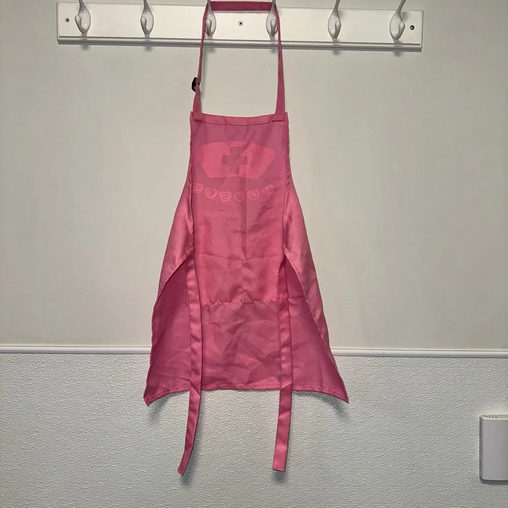 Kids Nurse Costume Apron Pink/White One Size Halloween Pretend Play